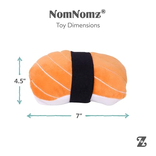 ZippyPaws NomNomz - Dog Squeaky Toys to Keep Them Busy, Funny Food Plush for Small & Medium Dogs, Cute Stuffed Puppy Toy, Pet Products, Gift for Dogs of All Breeds, Soft and Cuddly - Sushi - color: Sushi