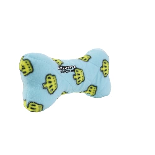 MIGHTY Tuffy Bone Dog Toy: Ultra Durable Plush Toy with Multiple Layers & Reinforced Seams, Washable and Floats, Vinyl Bone & Fleece - color: Blue Medium Bone