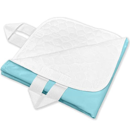 RMS Ultra Soft 4-Layer Washable and Reusable Incontinence Bed Pad - Waterproof Bed Pads with 4 Convenient Handles to Assist in Home Health Care, 34X54 Inch - size: 34 x 54 Inch with handle