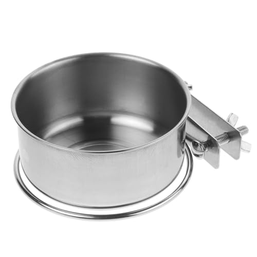 KALLORY Wall Mounted Dog Bowl Raised Pet Feeder Stainless Steel Hanging Water Dish for Dogs and Puppies Comfortable Feeding Station with Dual Screws 14cm