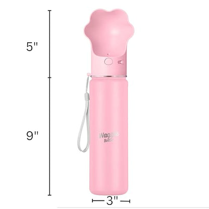 Stainless Steel Dog Travel Water Bottle, Vacuum Insulated Portable Dog Water Dispenser, Drink Cup and Snack Container On The Go, Outdoor Walking, Hiking, Travel (Pink, 22oz) - color: Pink