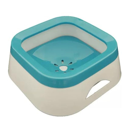Anti-Splash Slow Water Bowl No Spill Water Feeder for Dogs and Cats 35 Oz Non-Slip Vehicle Carried (Lake Blue, M) - color: Lake Blue