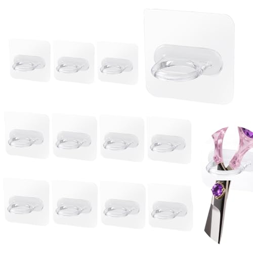 12 Pcs Wall-Mounted Shear Holders – Adhesive Scissor Storage for Stylists, Barbers, Pet Groomers – Ideal for Home, Kitchen, Salons & Barbershops