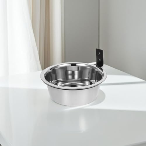 BESPORTBLE Wall Mounted Pet Feeder Elevated Dog Bowls Stainless Steel 8-inch Raised Feeding Station for Large Dogs Puppies with Food and Water Bowls 2 Sets