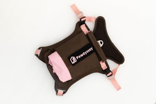 2-in-1 Dog Harness with Built-in Raincoat, Waterproof Packable Dog Rain Jacket, Reflective Adjustable Dog Rain Coat with Leash Portal,Brown Harness/Cherry Blossom Pink Raincoat, Small - color: Brown Harness / Cherry Blossom Pink Raincoat, size: Small