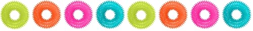 ASPCA Squeaky Puppy Teething Spikey Glitter Ring Chew Toy, Non-Toxic TPR Rubber for Small to Medium Dogs - Random Color Shipped (Pack of 2) - color: Squeaky Glitter Ring, size: All Breed Sizes (Pack of 2)