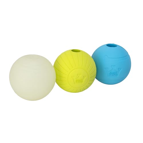 Chew King by Mammoth Glowing Fetch Ball, Dog Ball Toys, 3" Combo - color: G) 3-Pack (3" Balls)