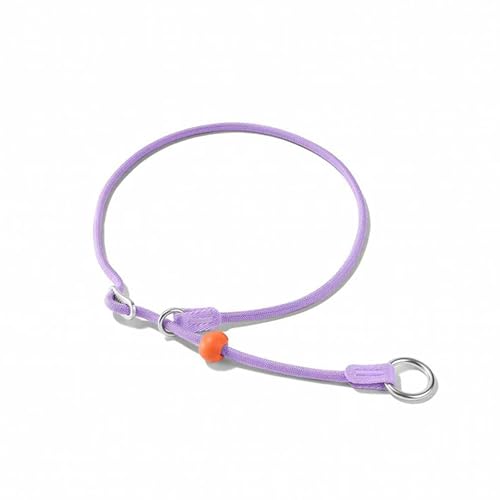 HowGo Slip Collar for Dogs,No Pull Adjustable Martingale Collar for Training, Nylon Rope,Dual Stopper and Durable Aluminum Hardware,Spring-Loaded,for Small Medium Large Dogs(Lavender) - color: Lavender