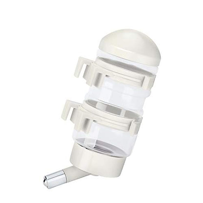 No Drip Dog Kennel Water Bottle Dispenser for Crate, 400ml Dripless Pet Drinking Fountains Kettle with Automatically Feeding Water (White) - color: White