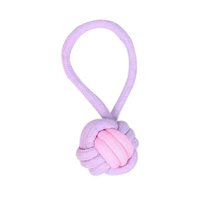 Dog Rope Toys, 7 Piece Cotton Teething and Chewing Set, Purple and Pink (Picture Color)