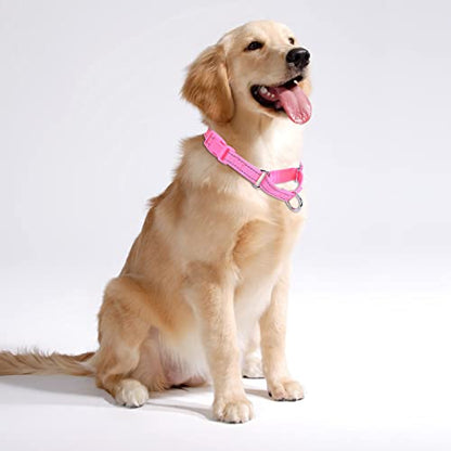 Martingale Dog Collars - Reflective Dog Collar with Quick Release Buckle Adjustable Nylon Training D Solution for Large, Medium, and Small Dogs (M, Pink) - color: Pink, size: M