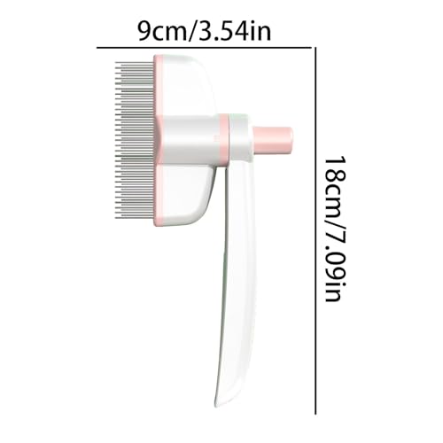 Pets Grooming Comb - Dog Hair Comb | Rotation Design Pet Grommer Comb with Release Button | Detangling Cat Comb | Dematting Comb | Cat Comb for Pets Removing Loose Hair for Shedding and Detangling - color: Pink