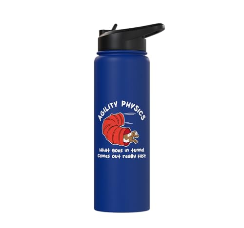 Dog Agility Design For Dog Handler - What Goes In Tunnel Stainless Steel Insulated Water Bottle - color: Royal Blue