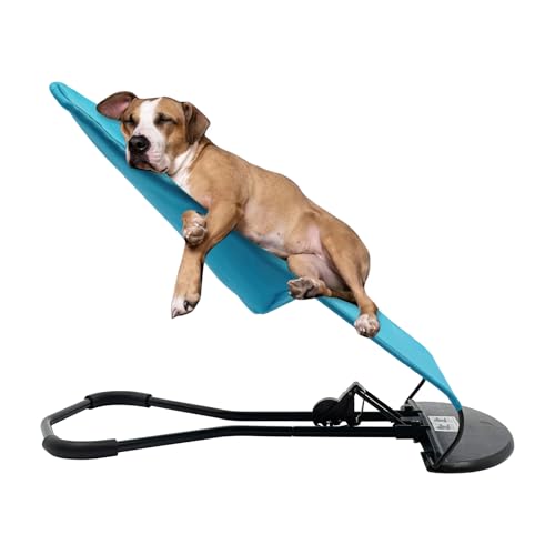 Pet Rocking Chair, Portable Dog Rocker Bed Chair 4 Modes Adjustments Pet Rocker Bed Washable Removable Small Dogs Cots Sofa Beds for Pets Under 33lbs/15Kg (Blue) - color: Blue