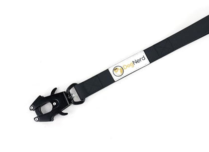 6ft Black Dual Handle Silicone Tactical Dog Leash for Medium, Large, Giant, Police Breeds | Quick Release Swivel Clip Carabiner | Coated Nylon Heavy Duty | Strong Puller | Training Leashes - color: Black