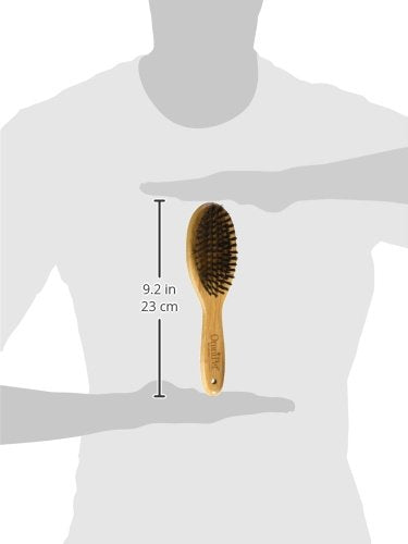 Pro-Finish Bristle Grooming Brush with Carbonized Bamboo Handle, Medium, 8.5" - color: Bristle Brush, size: Medium
