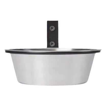 Wall Mounted Dog Bowl 8" Dia Adjustable Height Stainless Steel Elevated Pet Feeding Water Bowl for Medium & Large Dogs Cat Chicken Pig with Collapsible Stand Holder, 21 × 7.6cm