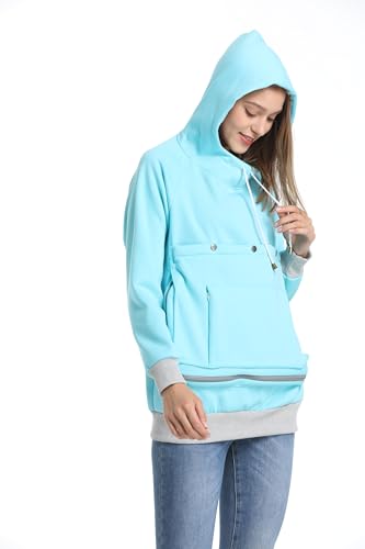 Pet Cat Dog Pouch Hoodie Small Animal Carrier – Kitten Puppy Pouch Sweatshirt Holder Fleece Unisex Hoodies Sky Blue - color: Sky Blue, size: 3X-Large