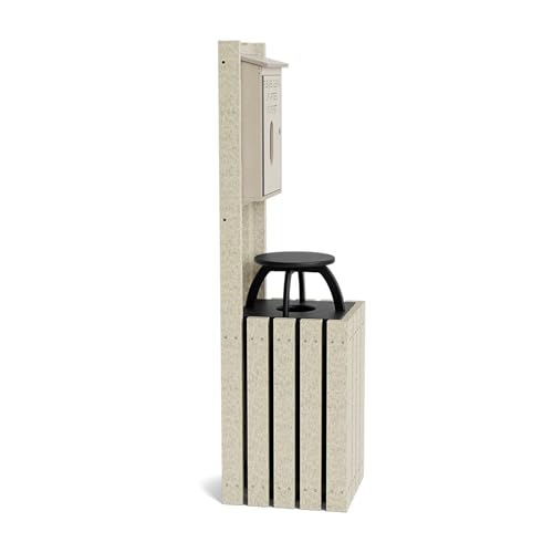 Pet Waste Bag Dispenser for Dog Parks, Trails & Public Spaces, Recycled Plastic with Built in Trash Can and Bag Dispenser | Weather Resistant & Built to Last a Lifetime - Sand - color: Sand