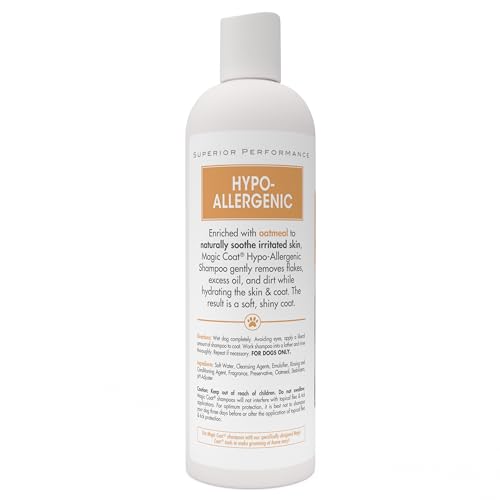 Four Paws Magic Coat Hypoallergenic Nourishing Oatmeal Shampoo for Dogs, Moisturizing Dog Wash for Itchy Dry Skin, Dog Grooming, Soothing Cucumber Scent, 16 Ounce - size: 16 Ounces (1 Count), style: Hypoallergenic Shampoo