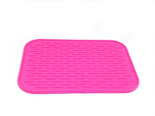 Kats'N Us Silicone Mat for Single Pet Bowl 8.5"x6" - Pink Food Grade pad - color: Pink