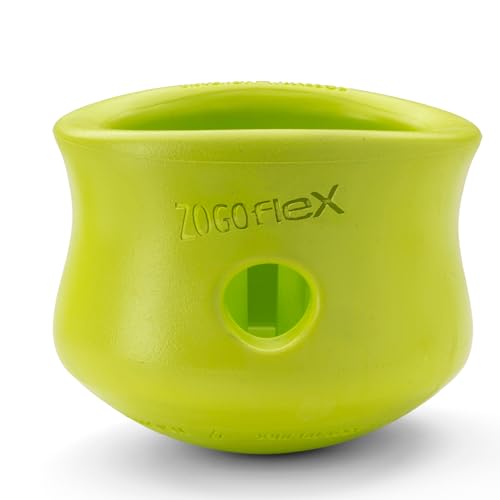 WEST PAW Zogoflex Toppl Interactive Treat Dispensing Puzzle Dog Toy for Mental Stimulation & Enrichment-Holds Kibble & Treats-Lickable, Freezable & Dishwasher Safe-Made in USA-XL-Granny Smith Green - color: Granny Smith, size: X-Large