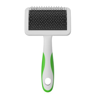 Andis 68565 Stainless-Steel Slicker Brush for Dogs and Cats - Durable and Lightweight Grooming Tool for All Breeds and Fur Lengths, Reduces Shedding and Promotes Hair Growth - Medium, Green