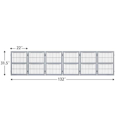 unipaws 132" Extra Wide Dog Gate, 31.5” Height Free Standing Tall Pet Fence, Foldable Cat Barriers for Home, Doorway, Stairs, Indoor Use, Grey