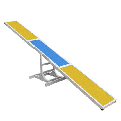 Dog Agility Seesaw - 118"x13"x21" Dog Agility Training Equipment for Backyard Obstacle Courses, Weather Resistant & 2-Level Height Adjustable
