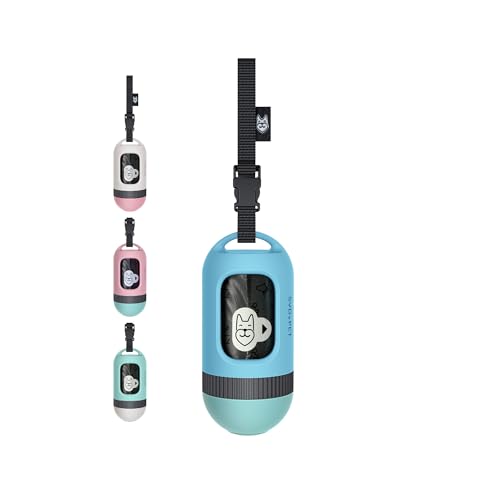 SVD.PET Dog Poop Bag Dispenser, Retractable Dog Waste Bag Holder for Leash, Pet Poop Bag Holder with 15 Bags, Dog Walking Accessory (Blue/Jade) - color: Blue/Jade