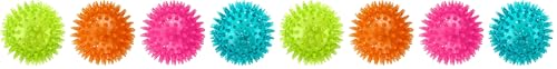 ASPCA Squeaky Puppy Teething Spikey Glitter Ball Chew Toy, Non-Toxic TPR Rubber for Small to Medium Dogs - Random Color Shipped (Pack of 2) - color: Squeaky Glitter Ball, size: All Breed Sizes (Pack of 2)