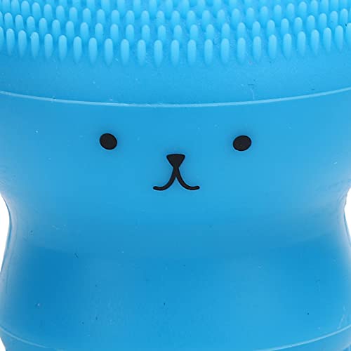 ZJchao Dog Bath Brush, Dog Scrubber For Bath Cat Massager Shower Scrubber with Shampoo Dispenser Cat Rubber Soft Foaming Bath Brush For Shedding, Bathing, Massaging, Grooming, 2.0x2.1in (Blue - color: Blue 【Bubble Brush】