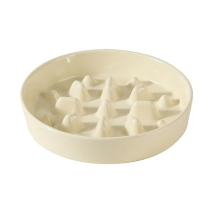 Havniva Ceramic Slow Feeder Dog Bowls, 1.6 Cups Dog Bowl Slow Feeding for Medium Breed, 8.2inch Puzzle Dog Food Bowl Slow Feeder Non-Slip Anti-Gulping and Anti-Choking Reduces Bloating - color: 1 x Light Yellow-C, size: 8.2inch