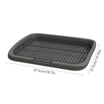 Flat Bottom Dog Toilet, Puppy Potty Tray with Mesh, Puppy Pad Holder Tray, Indoor Pet Training Toilet, Detachable and Washable, Suit for Small and Medium Sized Dogs, Gift for Pet Lover