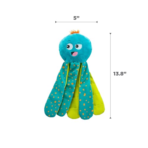 Outward Hound by Nina Ottosson Silly Legz Interactive Plush Dog Puzzle, Dog Enrichment Toys, Plush, Floppy, Long, Octopus, Blue - color: Silly Legz Octopus