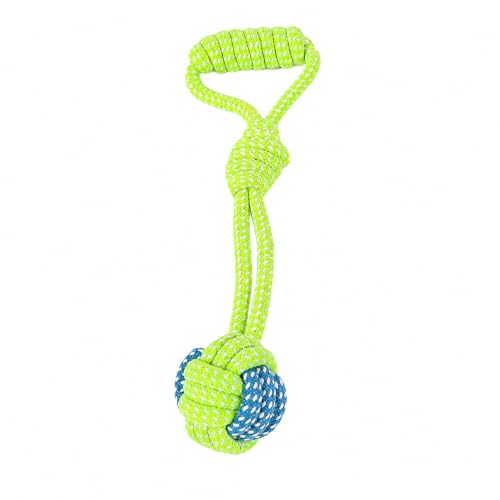 Durable Cotton Rope Dog Toys 7 Piece Set, Tough Chew Knot Balls for Teeth Cleaning, Interactive Tug and Fetch Toys for Small Medium Large Dogs, Indoor Outdoor Play - color: A hand-tied knot ball