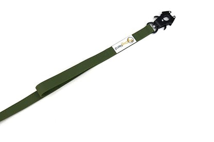 6ft Army Green Dual Handle Silicone Tactical Dog Leash for Medium, Large, Giant, K9 Breeds | Quick Release Swivel Clip Carabiner | Coated Nylon Heavy Duty | Strong Puller | Training Leashes - color: Army Green