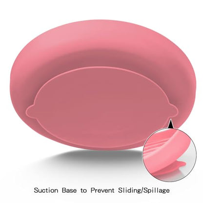 Slow Feeder Dog Bowls, Silicone Food Bowl Anti-Gulping, Pets Puppy Slow Feeder with Suction Cups, Dishwasher Microwave Safe for All Small Medium Dogs, Wave Design Pink - color: pink