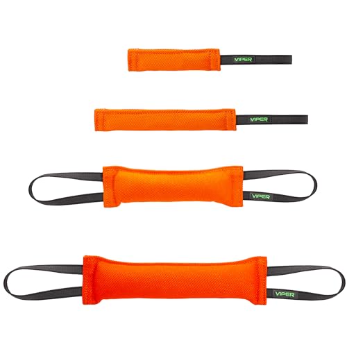 Viper Heavy Duty French Linen Dog Bite Tug Toy - K9 Trainer, Tough and Durable for Dogs Shutzhund IPO K-9 - Orange - 12in L x 1.5 W - color: Orange, size: 12in L x 1.5in W