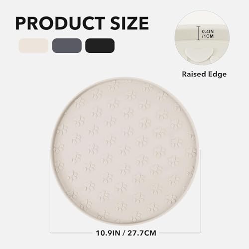 Dog Food Mat - Waterproof Silicone Dog Mat for Food and Water, Pet Food Mat with Edges for Protecting Floors (2Pack Beige) - color: 2Pack Beige