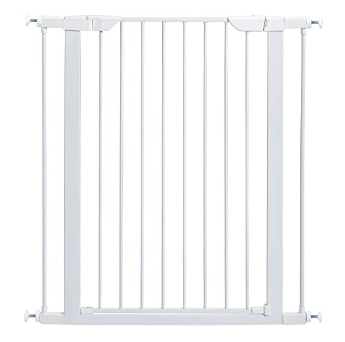 Midwest 39" Steel Walk-Thru Dog Gate, White | Pressure Mounted, Expands 29.5"- 38" Wide, Auto-Close Door, Spring-Loaded Latch, Includes Two 3" Extensions - color: White, size: 39-Inch