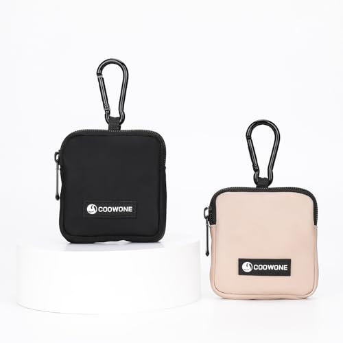 Dog Treat Pouch 2 PCS, Waterproof Small Dog Treat Bag for Leash, Hands Free Puppy Walking Bag with Carabiner, Pet Poop Bag Holder for Pet Puppy Travel or Outdoor Use, Zipper Closure to Avoid Spilling - color: Black+Coffee