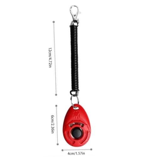 Dog Training Clicker Pet Training Sound Behavioral Tool with Wrist Strap for Dog Cat Horse Red - color: red