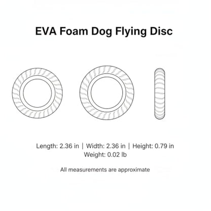 Easy-Grab Floating Dog Disc, Soft EVA Foam Flying Toy for Water Fetch, Yellow - size: 2.36 x 2.36 x 0.79 in
