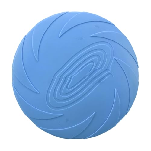 Dog Disc Toy,Chew Resistant Dog Disc for Outdoor Training Interactive Play Soft Rubber Nonslip Surfaces - color: Blue, size: 22cm/8.66inch