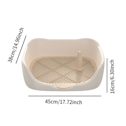 Dog Toilet - Indoor Potty Tray with Mesh Grids, Cleaning Tool Included - White Medium - color: White Medium