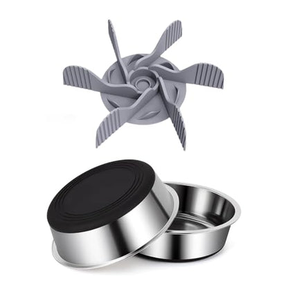 Set of 2 Pack Stainless Steel Dog Bowls & 1x Slow Feeder Insert, 32oz/4 Cups Non Slip Dog Metal Food Bowl & Water Bowl with Rubber Bottom (M Size for Small Medium Dogs) Dishwasher Safe - size: 4 CUP