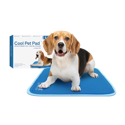 The Green Pet Shop Cool Pet Pad - Small, Blue - Self-Cooling, Pressure Activated Mat for Dogs & Cats from 9-20 lbs - Non-Toxic Gel, No Water Needed - color: Blue, size: Small