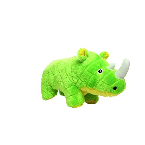 MIGHTY Tuffy 2 Pack Rhinoceros Dog Toys | Ultra Durable Plush Toy with Multiple Layers & Reinforced Seams , Washable and Floats , Mighty® Construction - color: 2PK Green Rhino