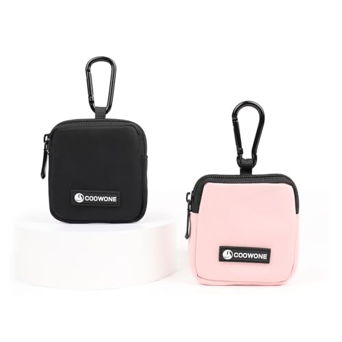 Dog Treat Pouch 2 Pack, Waterproof, Zipper Closure, Hands Free, Black+Pink - color: Black+Pink